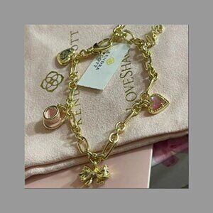 Kendra Scott x LoveShackFancy Gold Charm Bracelet in Pink 2025 Limited Edition